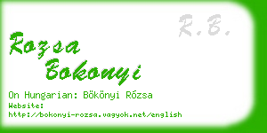 rozsa bokonyi business card