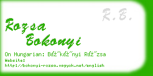 rozsa bokonyi business card